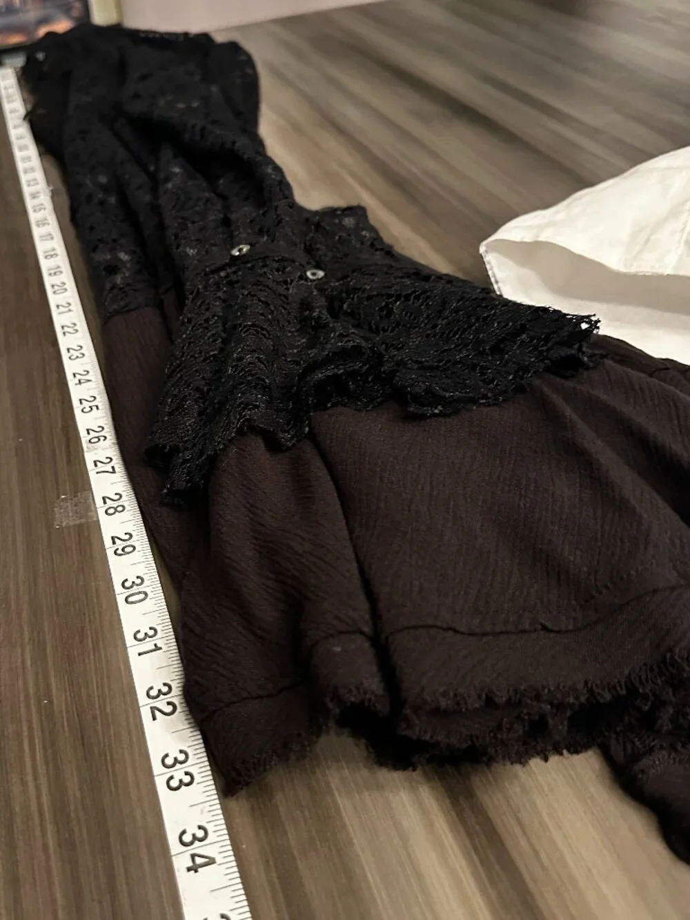 Free People Tell Tale Sheer Lace Tunic Mini Dress in Black Size Small